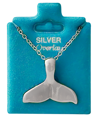 Made In USA Large Whale Tail Necklace Gold or Silver