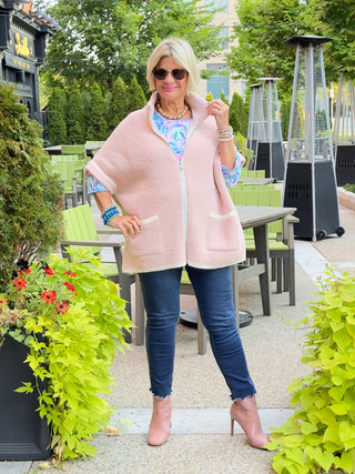 AUTUMN FROSTED PINK ZIPPER JACKET