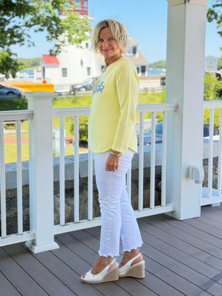 BEACH CLUB YELLOW ADIRONDACK SWEATER LULU-B
