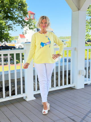 BEACH CLUB YELLOW CAPE COD MAP SWEATER LULU-B
