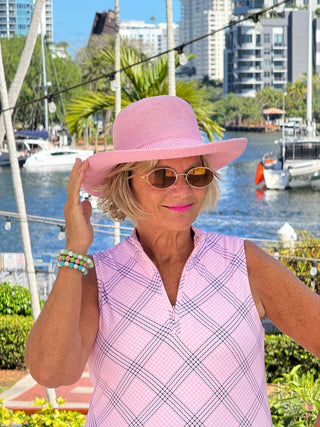 LULU B PINK CHIC MIDI SLEEVELESS 1/4 ZIP MAXI DRESS