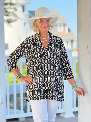 LULU MIDNIGHT TRELLIS TUNIC LULU-B