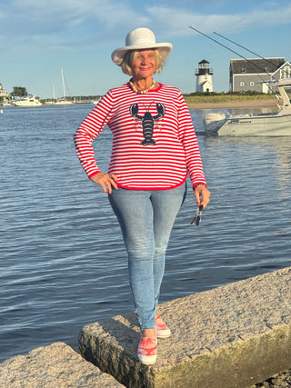 RED STRIPED LOBSTER SWEATER SHIPPING AUGUST 25