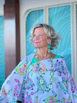 TROPICAL TURTLE SEVEN WAY SCARF CATHYS RESORTWEAR