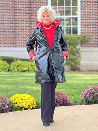 BLACK RED POKA DOT RAINCOAT Cathys Place