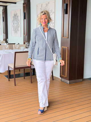 DOCKSIDE NAVY FULL ZIPPER JACKET LULU-B