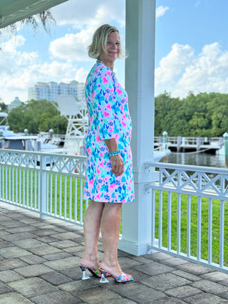 PINK PETALS SLEEVE DRESS