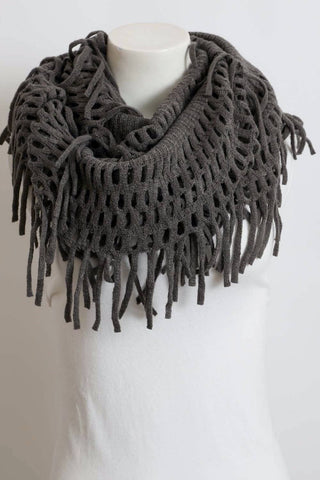 Tassel Fringe Knit Infinity Scarf - Bestselling Design Leto Accessories