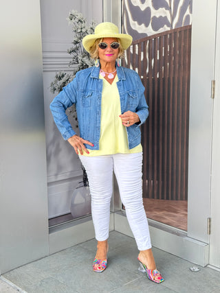 LULU-B CHAMBRAY BLUE LINEN JACKET
