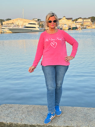 PINK ALL YOU NEED IS LOVE SWEATER