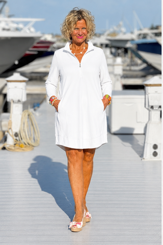 LULU B WHITE TEXTERED SCUBA DRESS LULU-B