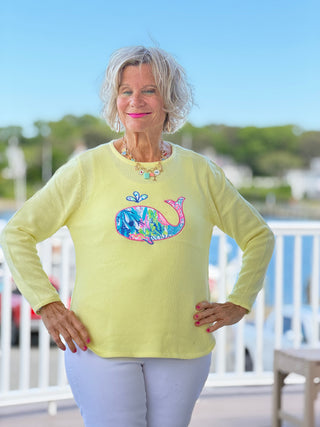 BEACH CLUB YELLOW WHALE SWEATER LULU-B