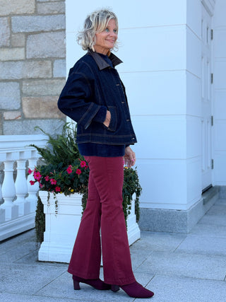 Plaid Eyelash Mock Neck Sweater CHARLIE B