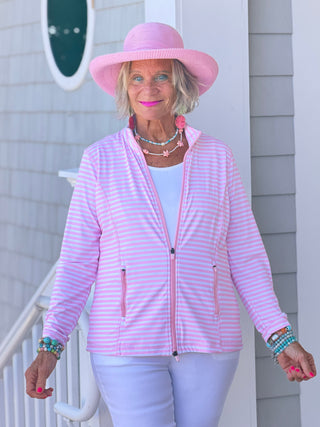 DOCKSIDE PRETTY PINK FULL ZIPPER JACKET LULU-B