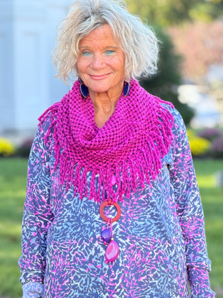 SHADES OF BLUE  ROUGED CARDIGAN LULU-B