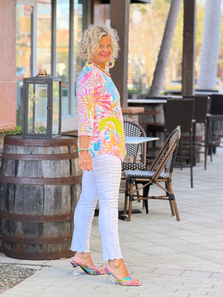 TROPICALRESORT ROUND ASYMMETRIC TOP LULU-B