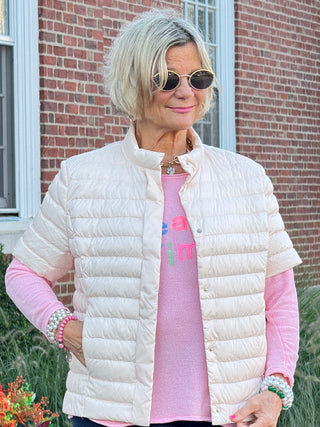 LULU-B PINK SHORT SLEEVE PUFFER