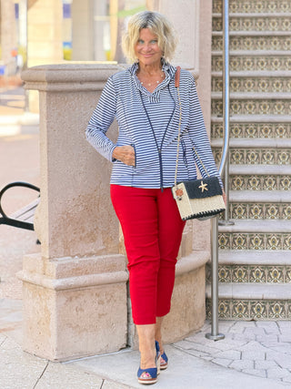 NAUTICAL NAVY STRIPE JACKET LULU-B