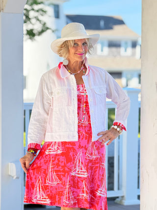 HARBOR LIGHTS RED SAILBOAT DRESS TANGO MANGO