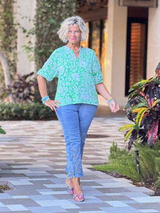SPRING GREEN BOHO TOP Cathys Place