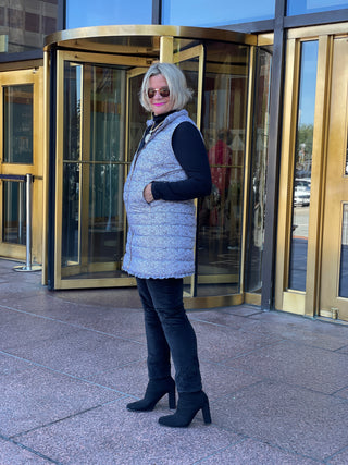 SAFARI BLACK AND BEIGE PUFFER VEST