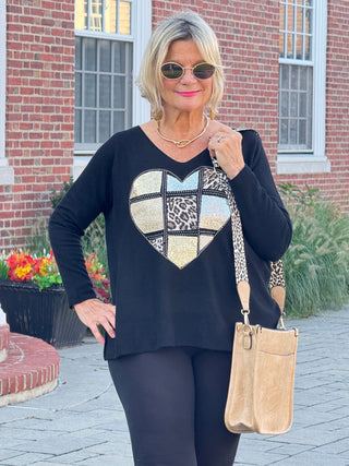 LEOPARD FASHION SEQUIN TOP