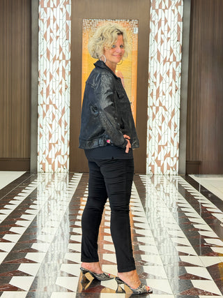 LULU B BLACK METALLIC JACKET - Cathys Place