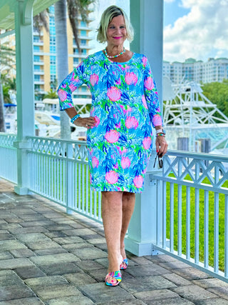SEASHELL BEACH SLEEVE DRESS - Cathys Place