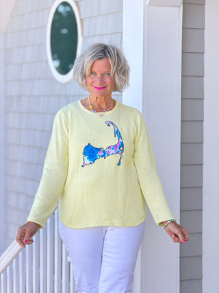BEACH CLUB YELLOW CAPE COD MAP SWEATER LULU-B