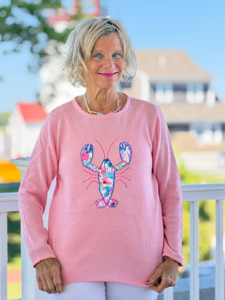 BEACH CLUB PINK LOBSTER SWEATER LULU-B