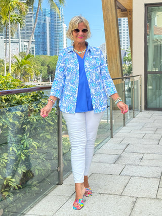 LULU B CORAL BREEZE BUTTON UP SHIRT