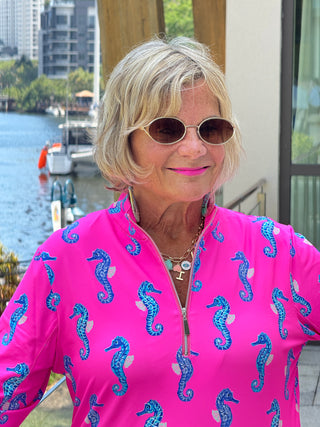 LULU B SEAHORSE BAY ZIPPER TOP