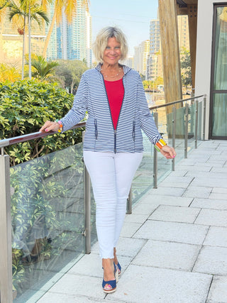 NAUTICAL NAVY SLEEEVLESS RUFFLE LULU-B