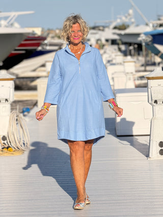 Lulu-b Perri Textured Half Zipper Dress LULU-B