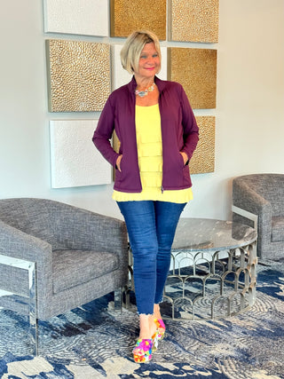 LULU-B WINE FULL ZIPPER JACKET