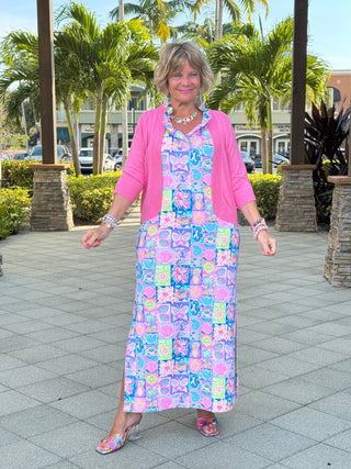 SANDY BEACH COLOR RUFFLE MAXI