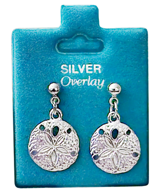 Made in USA Medium Sand Dollar Drop Earrings Gold or Silver