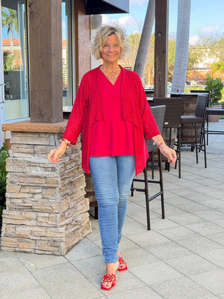 LULU B RED MESH WRAP LULU b