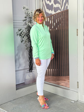 CLEAR LIME HALF ZIPPER