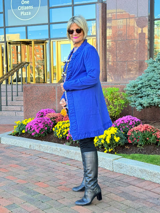 LULU-B ROUGED SAPPHIRE ROUGED CARDIGAN