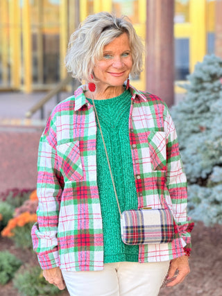 St. Patrick’s Day Green Plaid Cozy Shirt Jacket Shacket Lovesoft