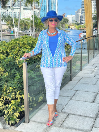LULU B COASTAL BLOOM FULL ZIPPER JACKET