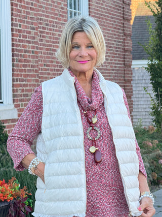 LULU-B  IVORY SHORT PUFFER VEST