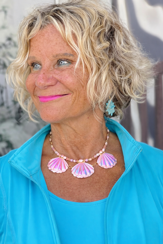 Pink Pearl Shell  Necklace Cathys Place