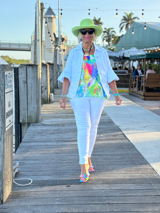 ETHYL WHITE SCALLOP JEANS