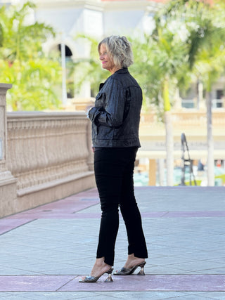 LULU B BLACK METALLIC JACKET LULU-B