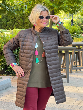 OLIVE LONG PUFFER JACKET