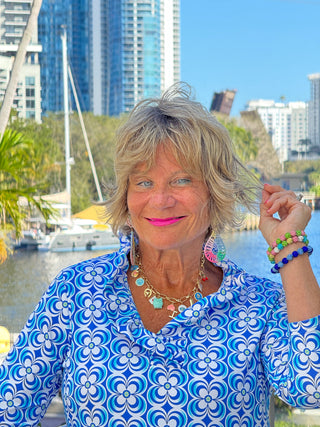 LULU B COASTAL BLOOM RUFFLE TOP