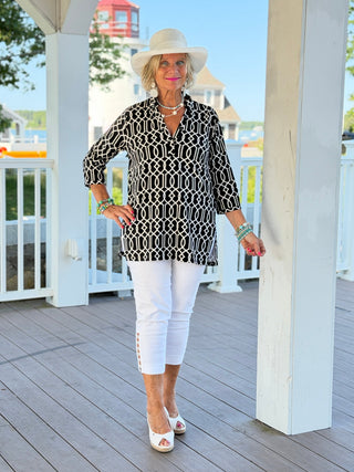 LULU MIDNIGHT TRELLIS TUNIC LULU-B