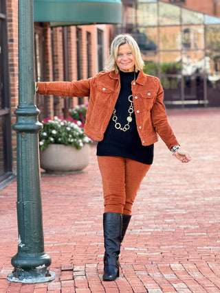 LULU-B COPPER VELOUR PANTS LULU-B